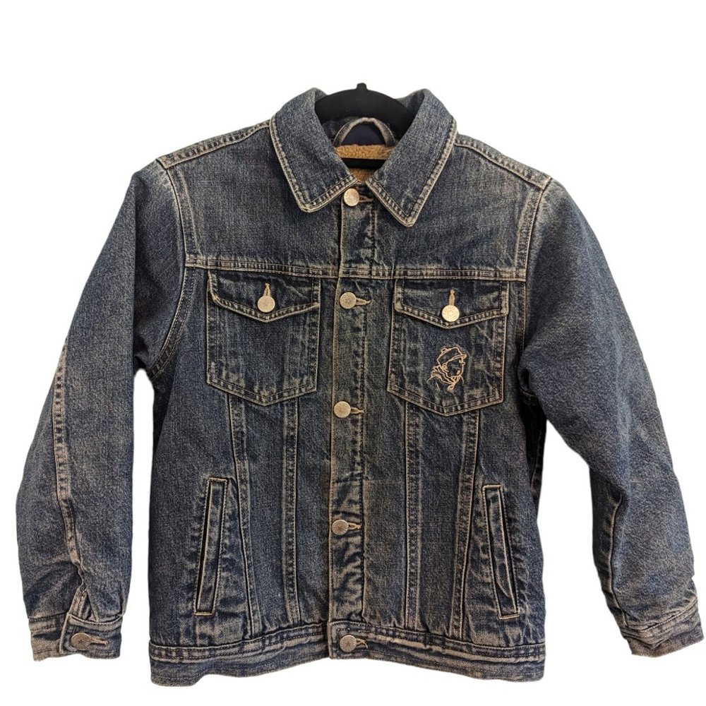 Vintage Thick Lined Adventures of Tin Tin Demin Jacket Unique